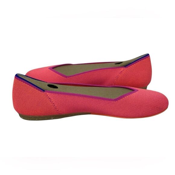 Rothy’s Sz 8.5 Flamingo Pink Slip-On Roundtie Fabric Ballet Slipper Flats - Picture 4 of 9